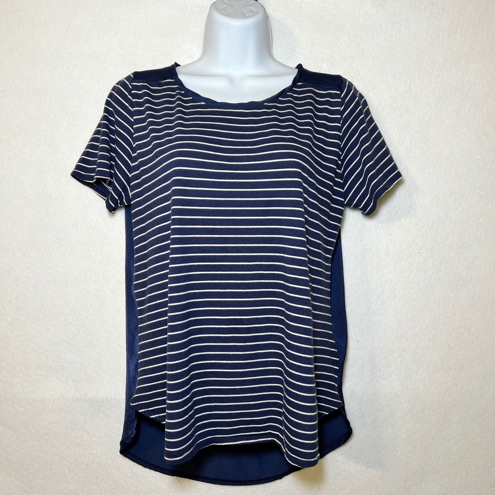 Old Navy Coastal Fisherman French Girl Nautical Navy White Striped Top Women S